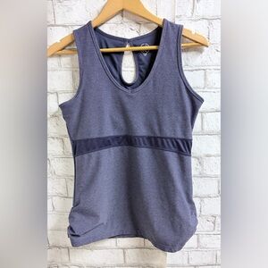 Tuff Athletics Navy Blue Floral Logo Tank